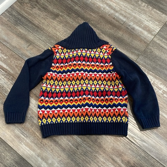 Janie and Jack Conner Navy Shawl Collar Fair Isle Sweater 12-18 months - Picture 8 of 10